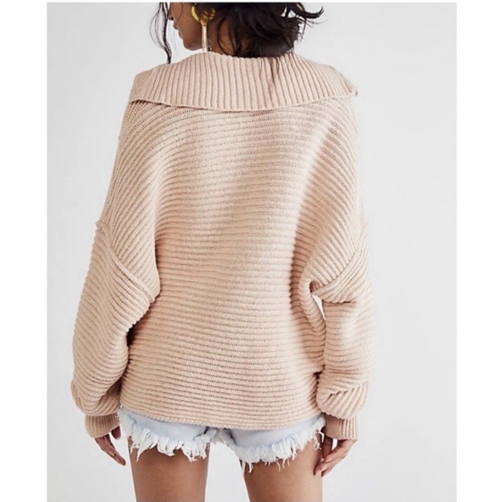 Free People Marlie Pullover Sweater Soft Pink Women’s Small Oversized Rib Knit - Picture 2 of 14